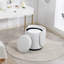 Élégant fauteuil demi-tonneau rembourré: tabouret de coiffeuse pivotant à 360 ° pour la chambre à coucher et la chaise de salle à manger, rangement intégré, siège d'appoint rembourré, multifonctionnel pour s'habiller / manger, tabouret de lit pour chat gratuit inclus,