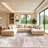 Washable Abstract Area Rug - Rugs for Living Room Large Non Slip Indoor Entryway Rubber Backing Carpet Bedroom Kitchen Distressed Stain Resistant Floor Decor Mat Machine Washable Brown-1122920644