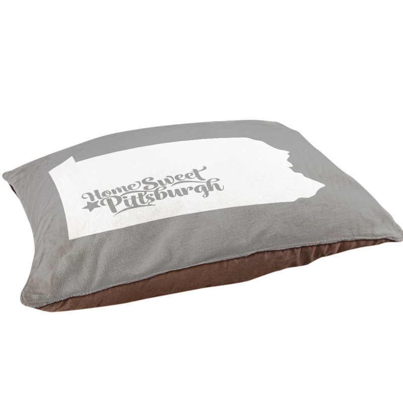 Coussin d’intérieur pour chien pittsburgh pennsylvanie, Moyen (H 6,5 po x l 40 po x P 30 po), Gris