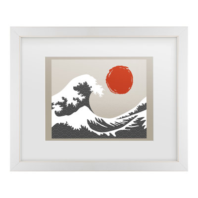 Fadil Roze  The Grey Wave Matted Framed Art