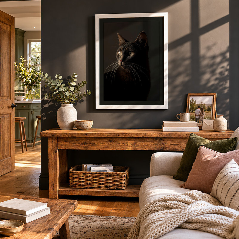 Golden Gaze Modern - Framed Print, A1 - 84.1 x 59.4 cm, White