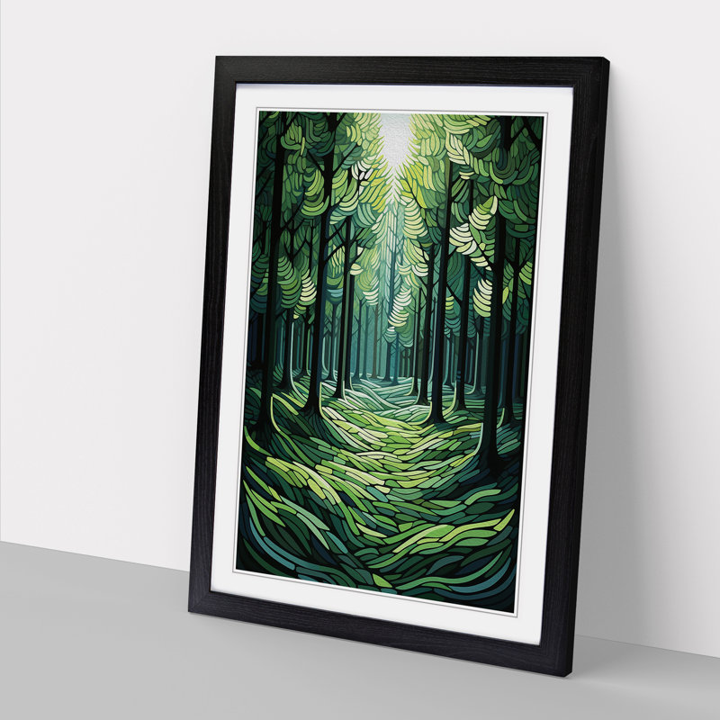 Spring Forest Op 1 Piece Single Picture Frame Wall Art, 64cm H x 46cm W, Black Framed