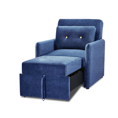 Melany Velvet Wide Tufted Armchair and Ottoman