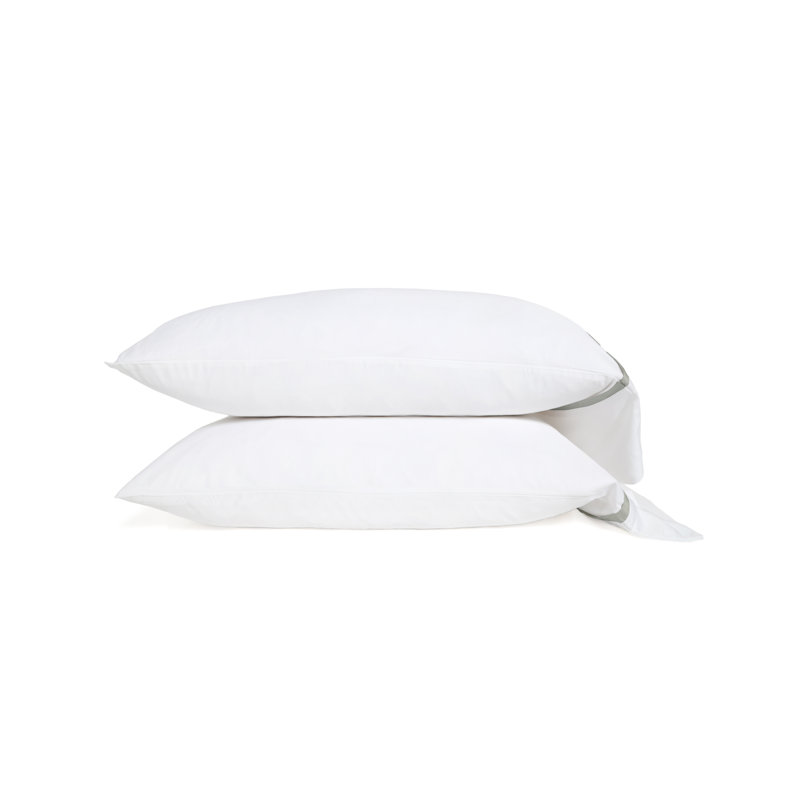 Langston Pillowcase, King, White/Ocean