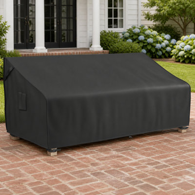 Housse imperméable pour canapé de patio 3 places, housse de canapé d'extérieur robuste, l 88 po x P 32 po x H 35 po, noir classique