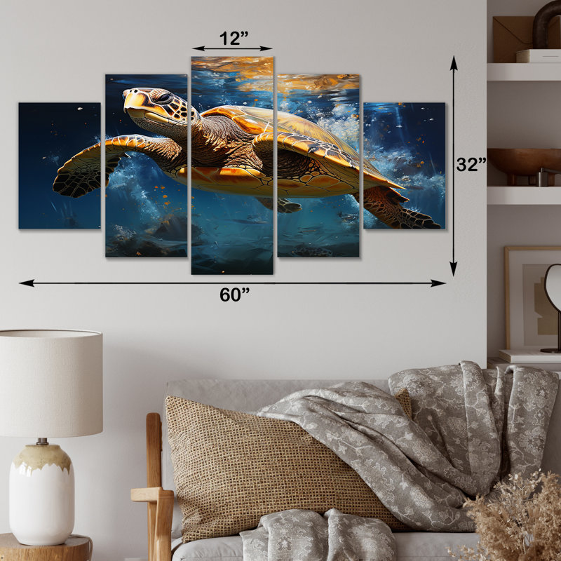 Toile d'art mural Tide Tranquility Oceanic Turtle II - Tortue