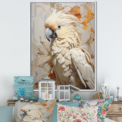 Perroquet beige à plumes élégance II