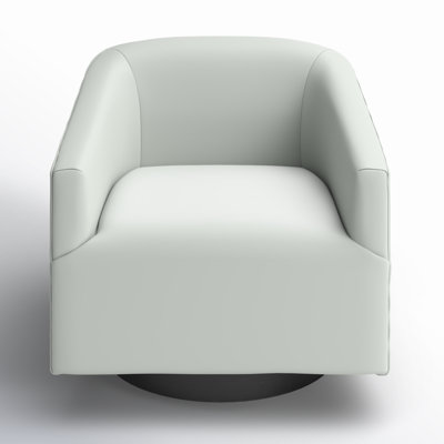 Hall Faux Leather Swivel Barrel Chair