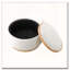 Repose-pieds de rangement rond 29 po avec pieds en bois massif, table basse moderne avec couvercle réversible, structure en bois, tissu chenille-1300758284