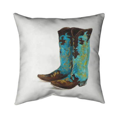 Blue Cowboy Boots - Blue Still Life – Throw Pillow Cover Only, Double-Sided Print, Insert Not Included