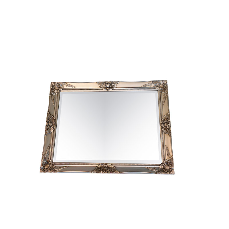 Lepore Flat Wood Framed Wall Mounted Accent Mirror, Silver