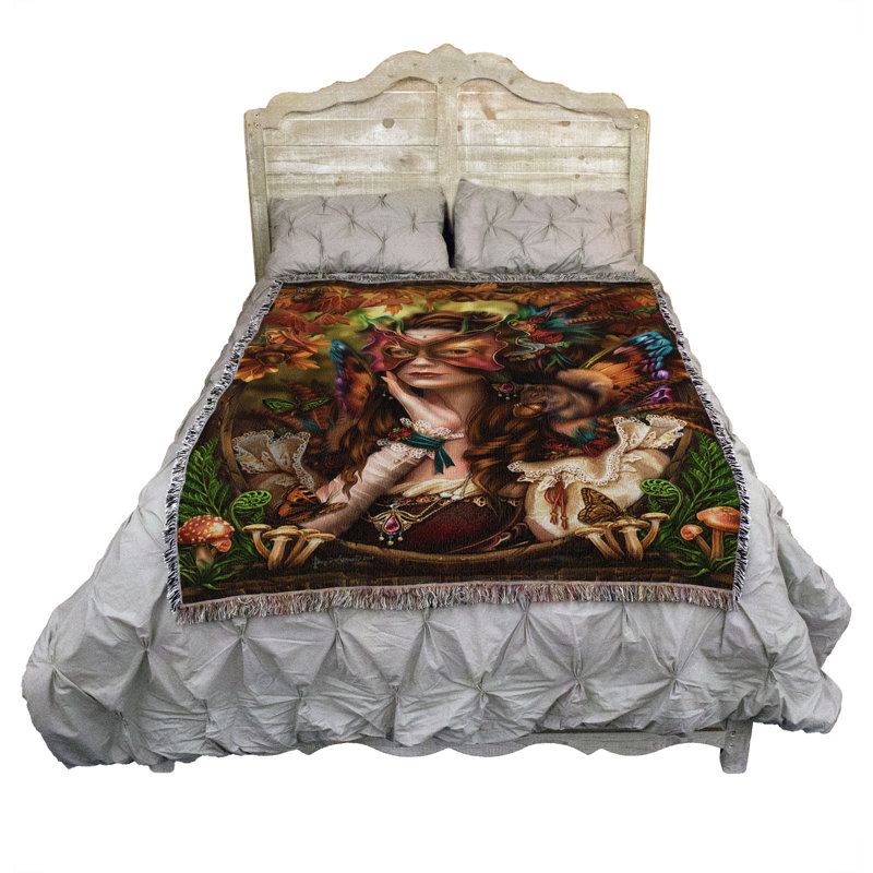 Pure Country Weavers Autumn Queen Blanket by Brigid Ashwood - Gift Fantasy Tapestry Throw Woven from Cotton - Made in The USA (72x54)