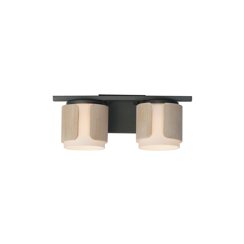 Meuble-lavabo Draughtsman, H 7,5 po x l 18 po x P 7,25 po, Deux lumières, Natural Wood/Charcoal