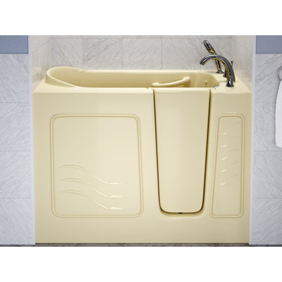Therapeutic Tubs 26 in. x 53 in. Right Drain Quick Fill Walk-In Soaking Tub in Biscuit