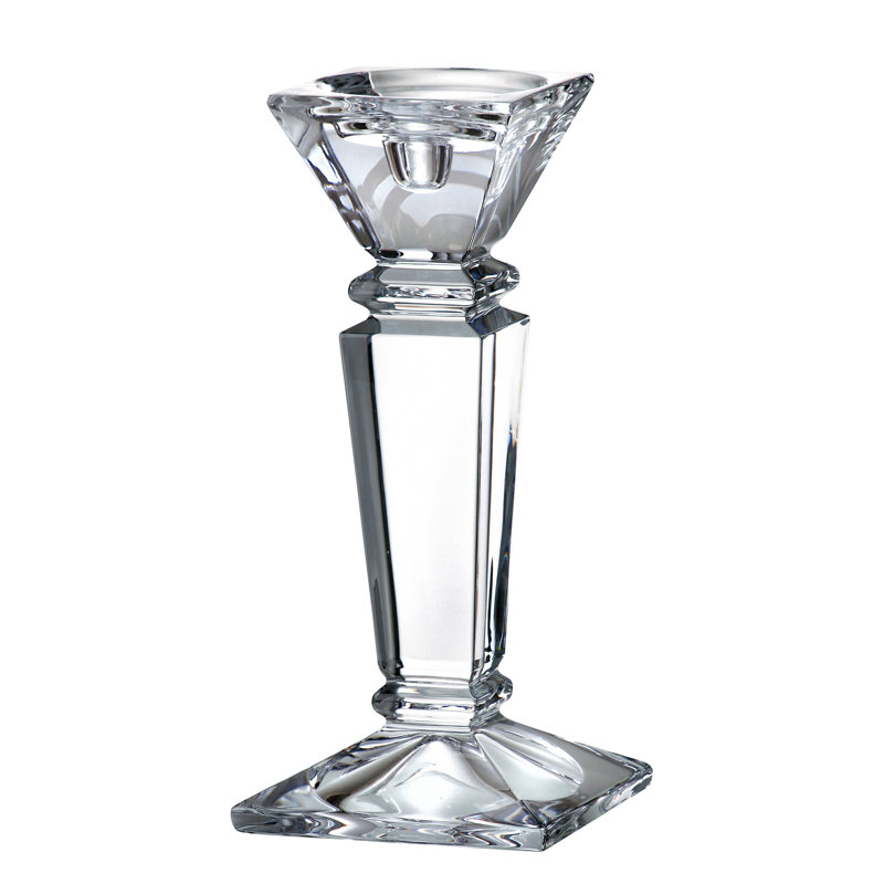 Crystal Tabletop Candlestick, 10" H x 4.5" W x 4.5" D
