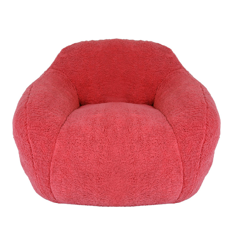 Bean Bag Chair, Rose Red Teddy, 26.8" H x 39.4" W x 36.6" D 