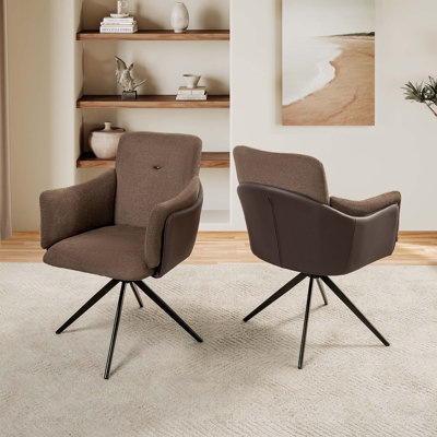 Ensemble de 2 chaises pivotantes 360 °