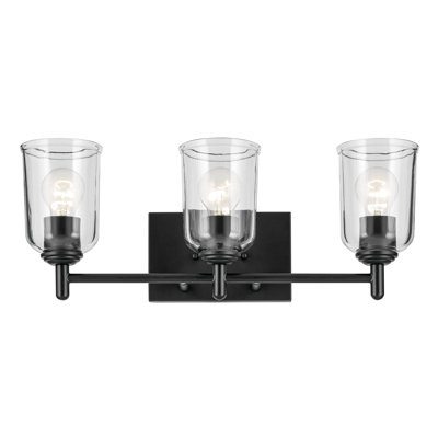 Éclairage pour salle de bain 3 lumières 21 po avec verre transparent 21 po