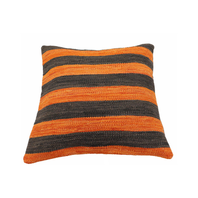 Coussin Kilim tissé à la main Modern Modern Barber - 18 po x 19 po
