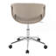 Chaise de travail en métal chromé et similicuir gris clair-1344858489-1344858490