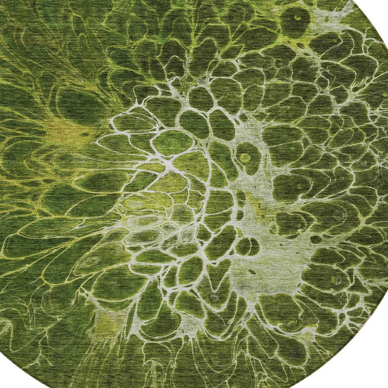 Tapis rond 8 po Olive Green