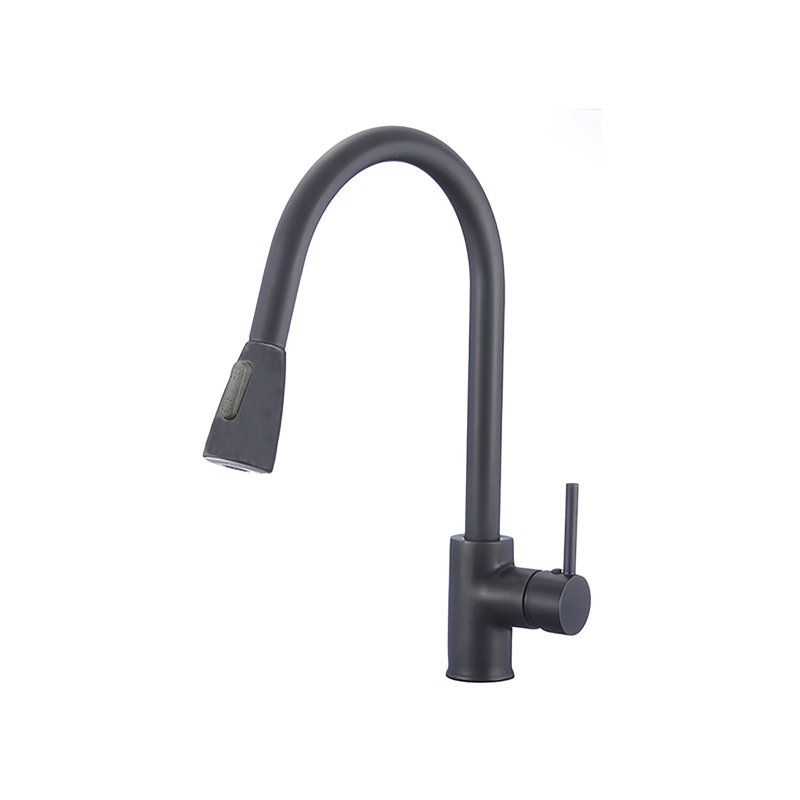 Robinet de cuisine à bec rétractable, Noir