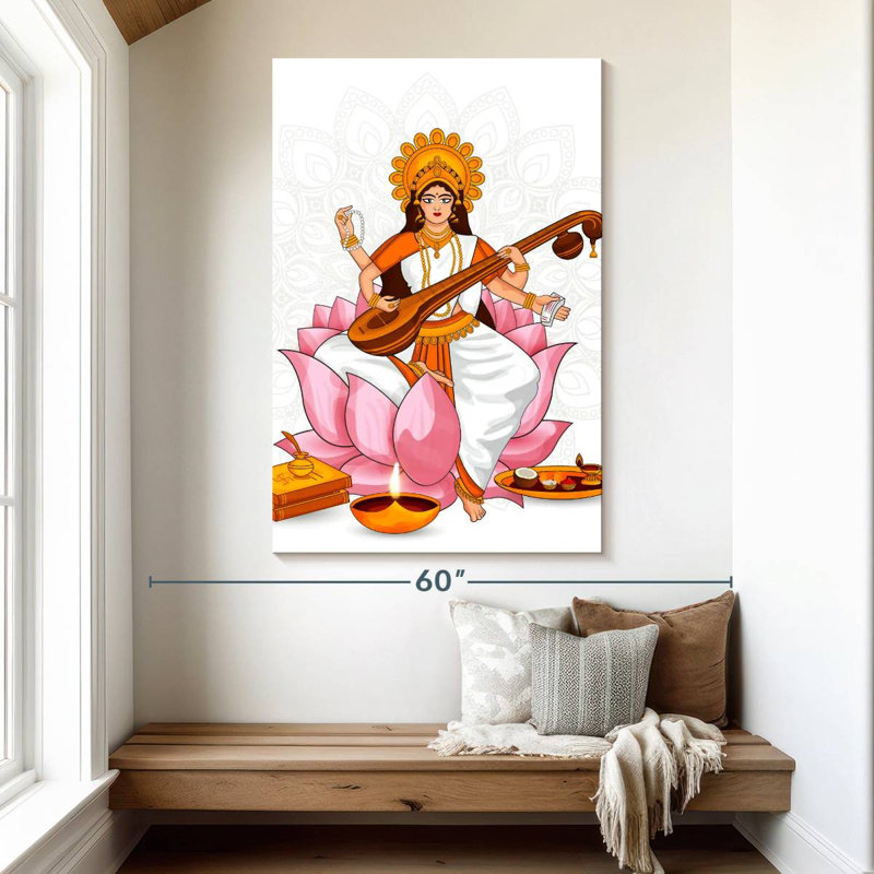 Adella Goddess Saraswati, 51" H x 34" W