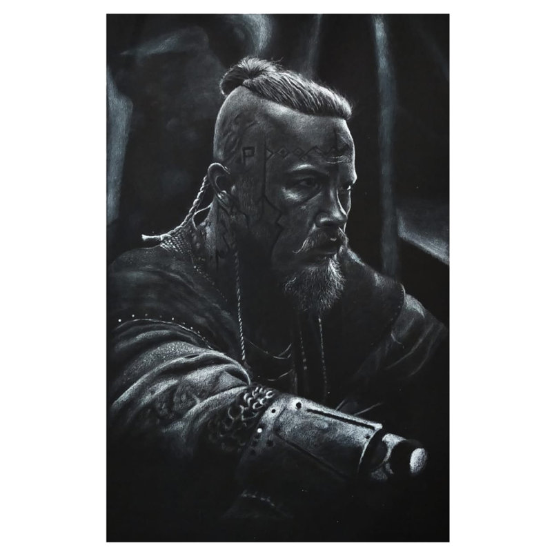 Beautiful Portrait of Soldier Glass Marking Pencil Drawing on Paper by Suman Das – 23.7"x16.5" Realistic Monochrome Figurative Art, Historical Wall Décor