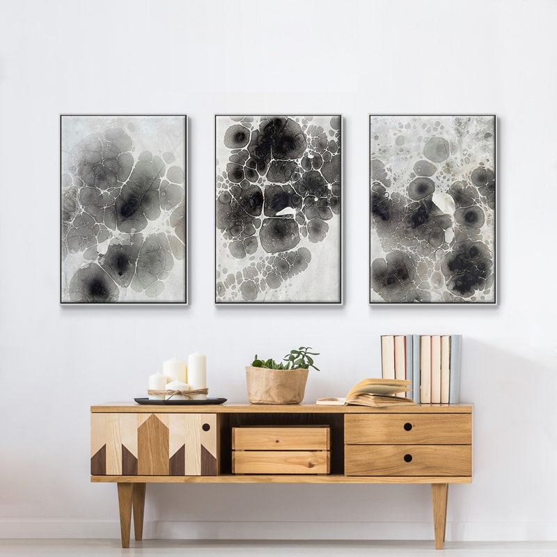 " Marbling X " 3 - Pieces, H 36 po x l 72 po x P 2 po, Blanc