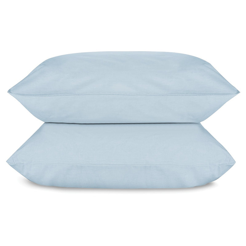 Melange Dusty Blue Standard/Queen Set of Two Pillow Cases 200TC, Dusty Blue, King Pillowcase Pack