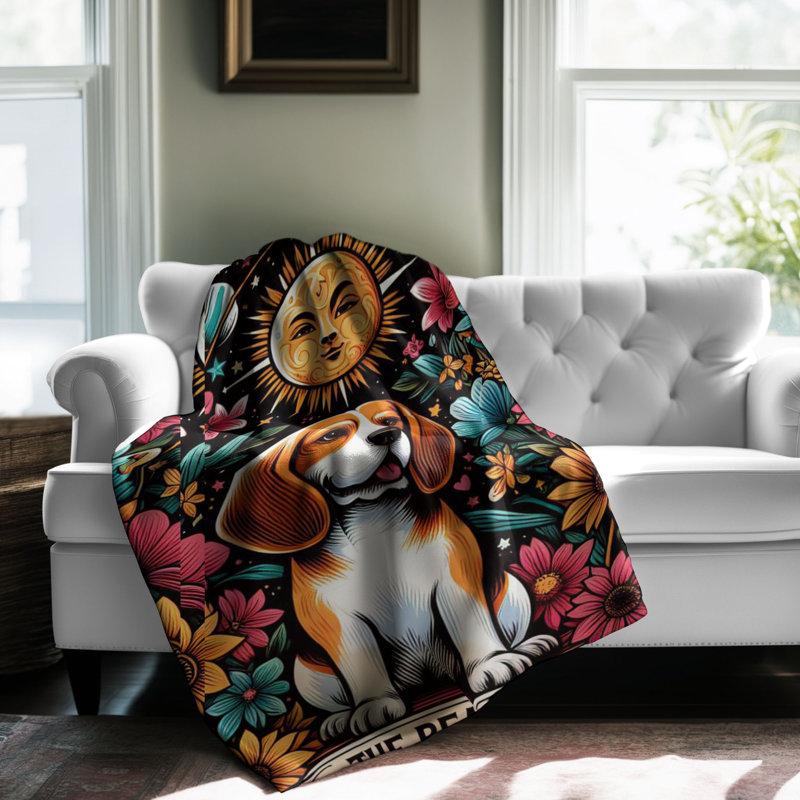 Jeté Beagle Tarot Card - 1 Piece Premium Sherpa Blanket, L 60 po x L 80 po
