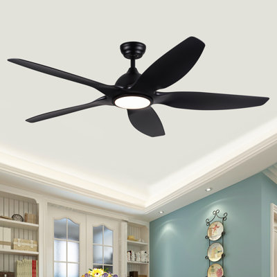 Ventilateur de plafond standard à DEL à 5 pales de 60 po avec télécommande et ensemble d'éclairage Dainius inclus