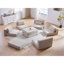 Ensemble de canapé de canapé modulaire rembourré, ensemble de canapé de salon modulaire en forme de L de 100 po avec 5 coussins, canapé-lit bricolage pour salon, appartement, chambre à coucher, chameau-133091809-133091811