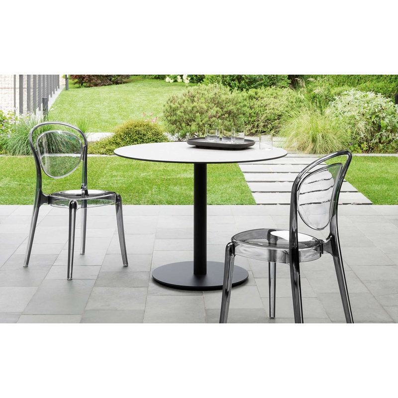Parisienne Transparent Chair with Polycarbonate Seat, Transparent Smoked Gray