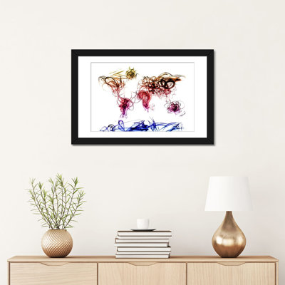« world map light writing » par michael tompsett, impression sur toile