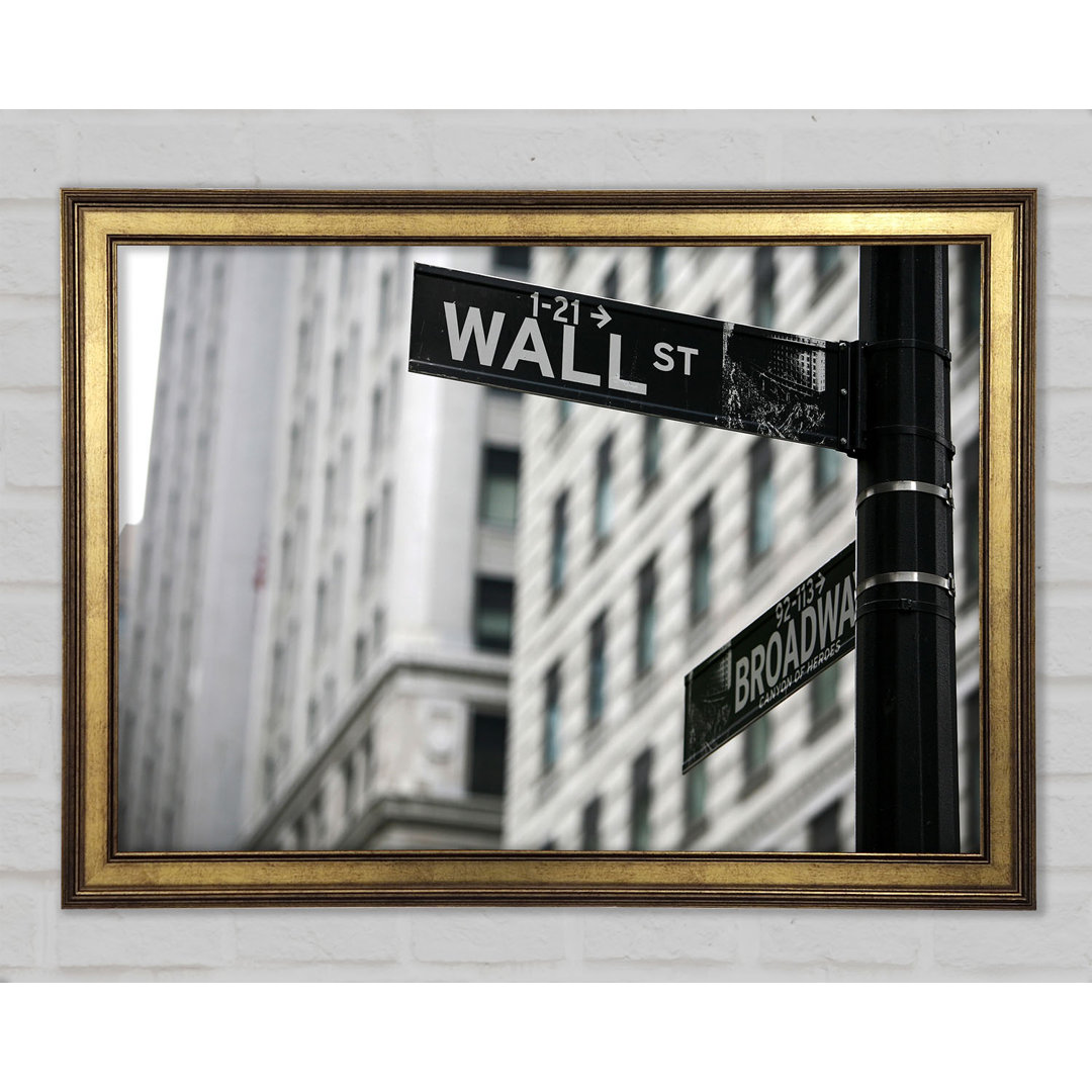 Wall Street and Broadway Signs - Einzelne Bilderrahmen Kunstdrucke