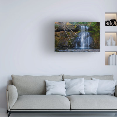 «Three Trunk Waterfall» par Susan Vizvary, photographie - Photographie sur toile tendue