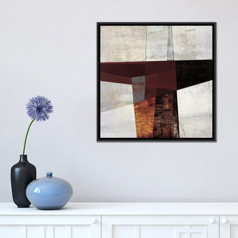 «Longcut II», impression sur toile, H 18 po x l 18 po x P 1,5 po, Toile avec cadre noir, Pas de tapis