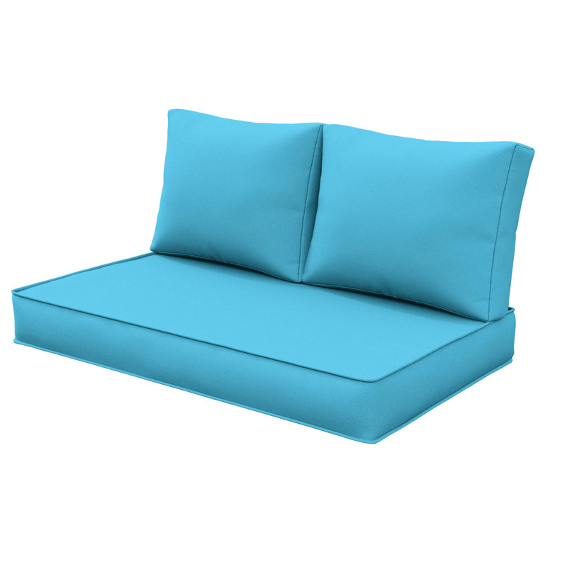 3-Piece Outdoor 5" Replacement Cushion Set Seat/Back Cushion，Only cushions, Teal