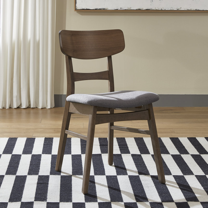 Didmarton Cotton Ladder Back Side Chair in Medium Brown