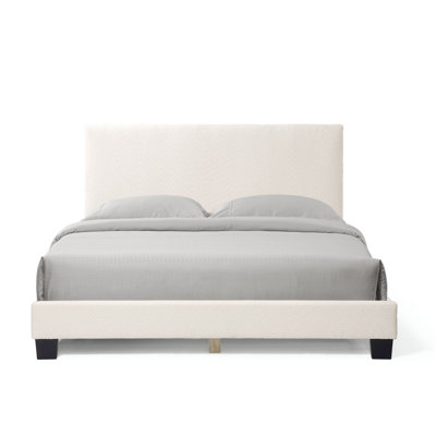 Upholstered Bed Frame with Adjustable Headboard