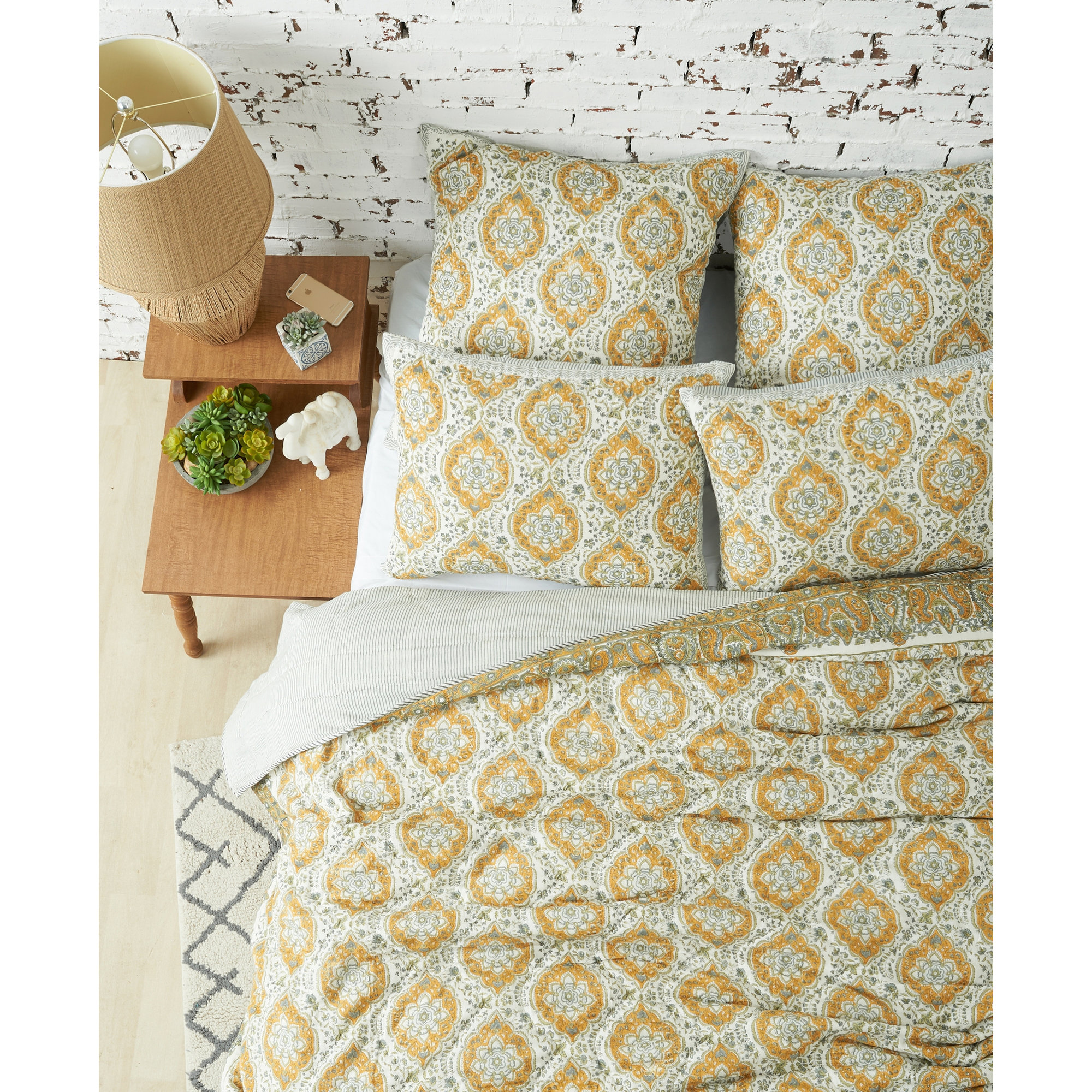 Fiera Ochre 100% Cotton Quilt, Twin Quilt