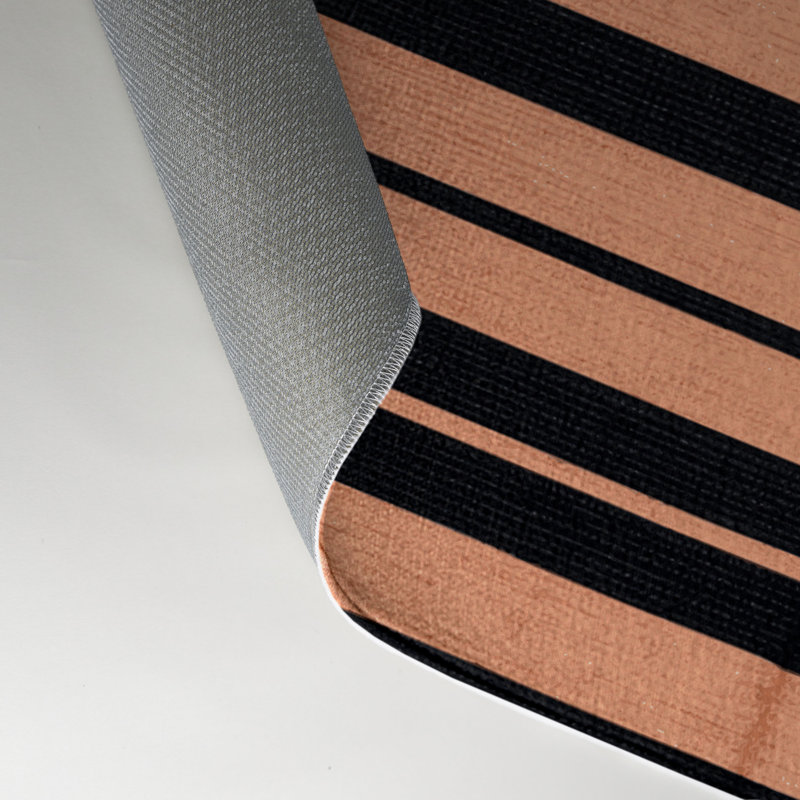 Tapis intérieur / extérieur rose HorizontalStripes, Rectangle 9 pi x 12 pi