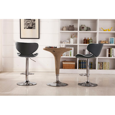 Masaccio Upholstery Airlift Adjustable Swivel Barstool With Chrome Base, Set Of 2