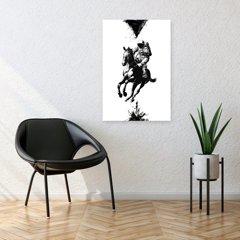 Art mural cheval cosmique abstrait moderne