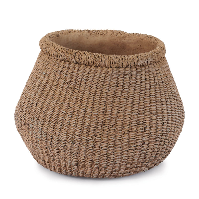 Vase en ciment tressé tressé 9 po