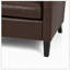 Fauteuil d'appoint en similicuir capitonné noir Mid-Century avec garniture cloutée et pieds en bois massif-133766354