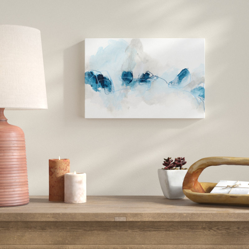 Geode Coast I by June Erica Vess - Wrapped Canvas Painting Print, Black Floater Framed, 30cm H x 46cm W