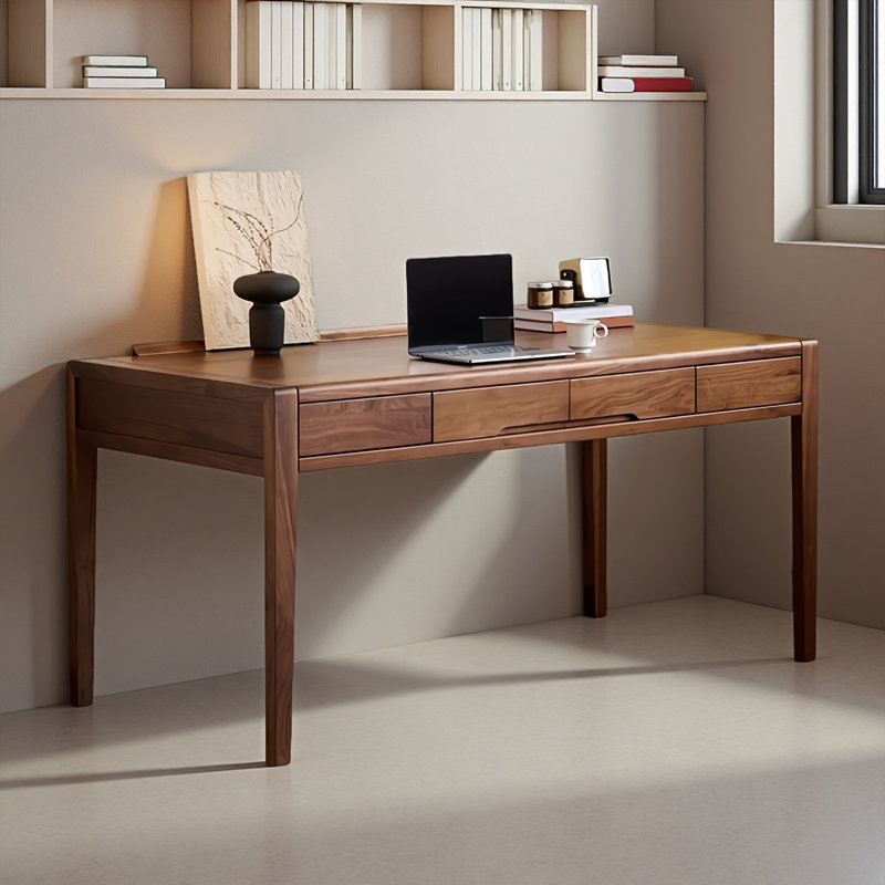 Bureau simple en bois massif noyer Simple