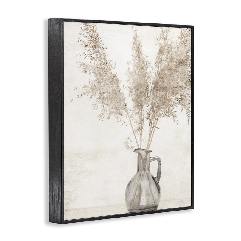 Vase Organic Pampas par Kim Allen bg-223, H 30 po x l 24 po, Giclée encadrée noir minuit